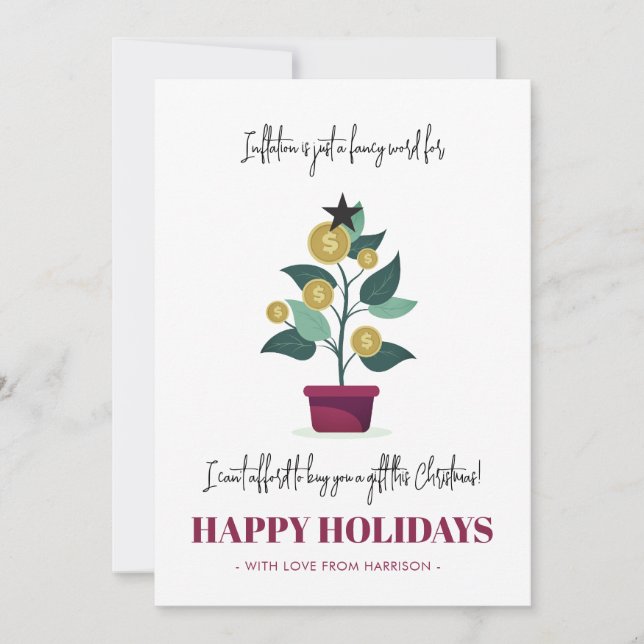 Sarcastic Funny Inflation 2022 Christmas Card (Front)