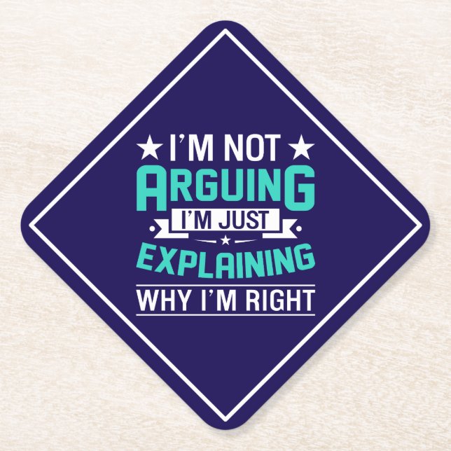 Sarcastic Funny Quote Design Paper Coaster (Front)