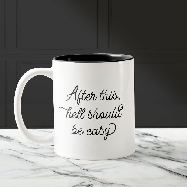 Sarcastic Funny Survive the Day Office Coworker Two-Tone Coffee Mug (Creator Uploaded)