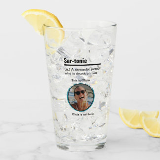 Sarcastic Gin Lover Photo and Name Glass