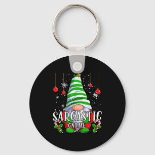 Sarcastic Gnome Christmas Pajamas Matching Family  Keychain