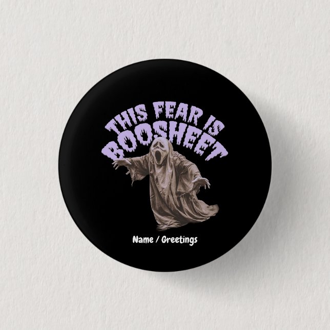 Sarcastic Horror Ghost Slang Pun Graphic 1 Inch Round Button (Front)
