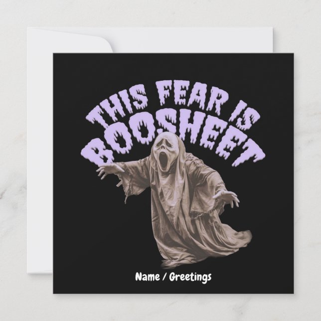 Sarcastic Horror Ghost Slang Pun Graphic Invitation (Front)