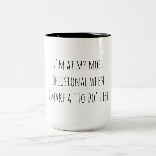 Sarcastic Humour To Do List Two-Tone Coffee Mug (Center)