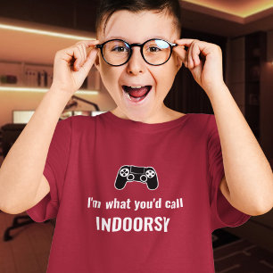 Sarcastic Indoorsy Gamer Teen Boys Gift T-Shirt