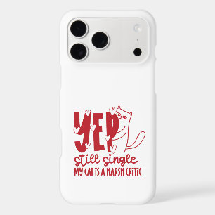 Sarcastic Judging Cat Still Single Red Typography