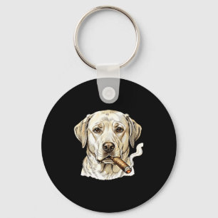 Sarcastic labrador retriever smoking dog meme keychain