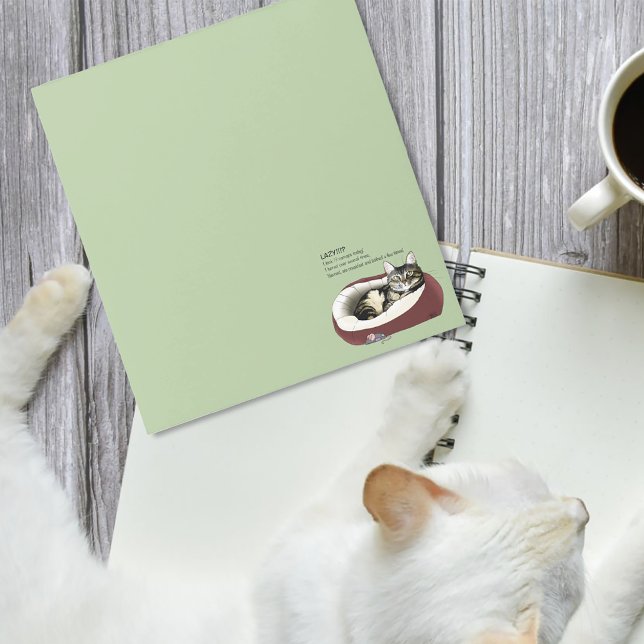 Sarcastic Lazy Tabby Cat Humour Sage Green Notepad (Creator Uploaded)