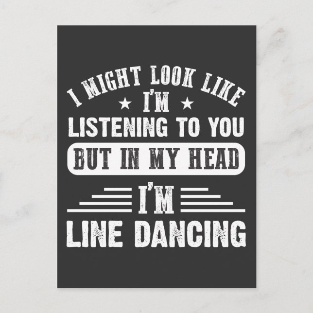 Sarcastic Line Dancing Quote for Line Dancer Postcard (Front)