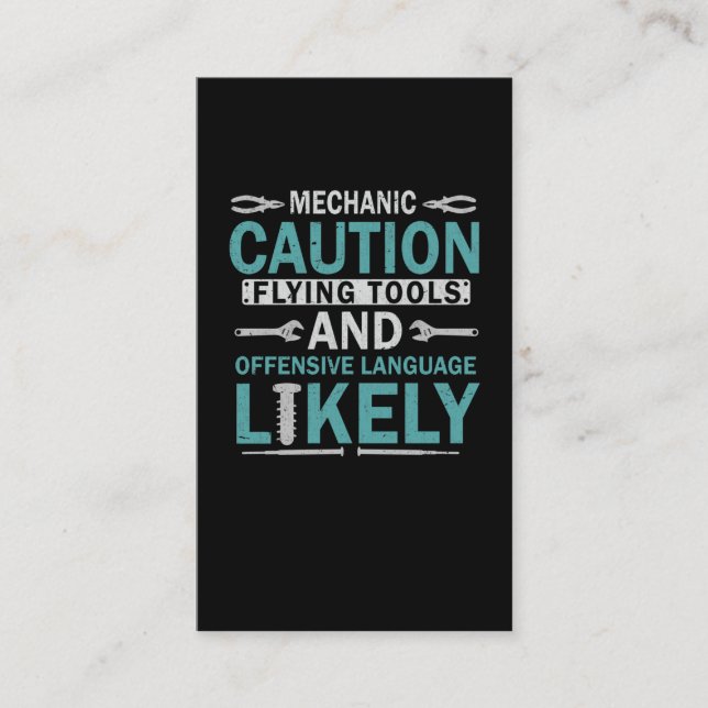 Sarcastic Mechanic Funny Garage Workshop Husband Business Card (Front)