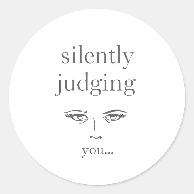 Sarcastic Minimalist Introvert Humor Classic Round Sticker (Front)