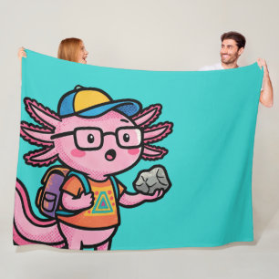 Sarcastic Nerd Axolotl I Axolotl Questions Meme Fleece Blanket
