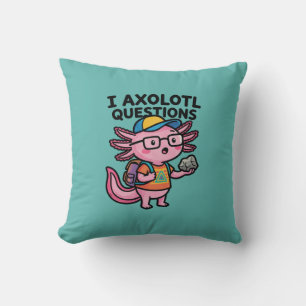 Sarcastic Nerd Axolotl I Axolotl Questions Meme Throw Pillow