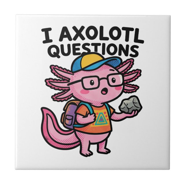 Sarcastic Nerd Axolotl I Axolotl Questions Meme Tile (Front)