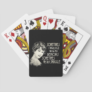Sarcastic Phrase Womens Meme Sometimes I Wrestle  Playing Cards