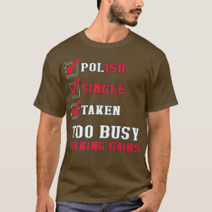 Sarcastic Polish Gym Funny Poland Flag  T-Shirt