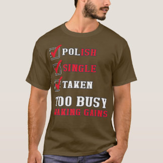 Sarcastic Polish Gym Funny Poland Flag T-Shirt