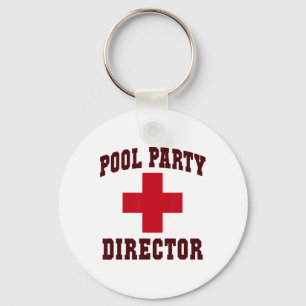 Sarcastic Pool Party Director Beach Trip Lifeguard Keychain