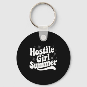 Sarcastic Quote Retro Saying Hostile Girl Summer B Keychain