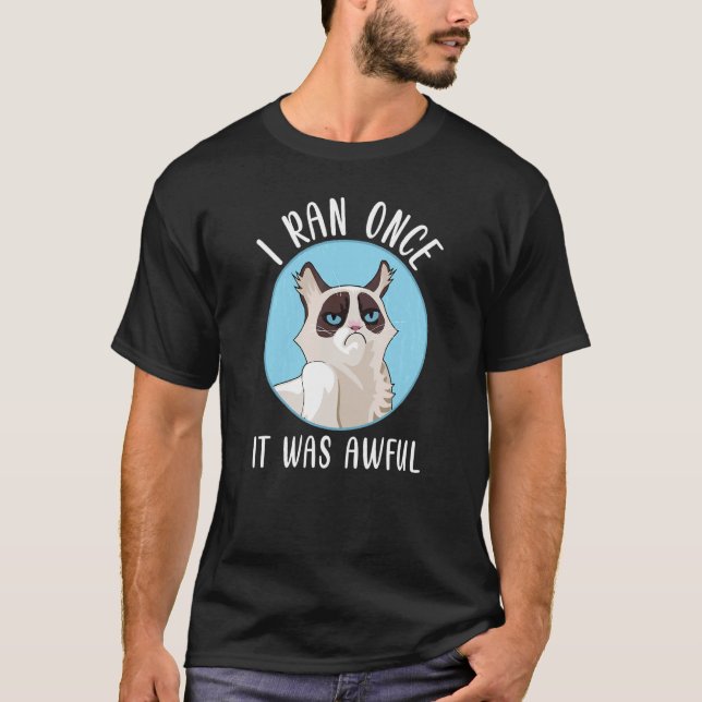 Sarcastic Running For Runner Cat T-Shirt (Front)