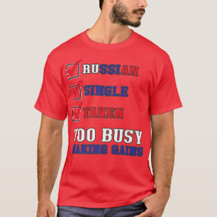 Sarcastic Russian Gym Funny Russia Flag  T-Shirt
