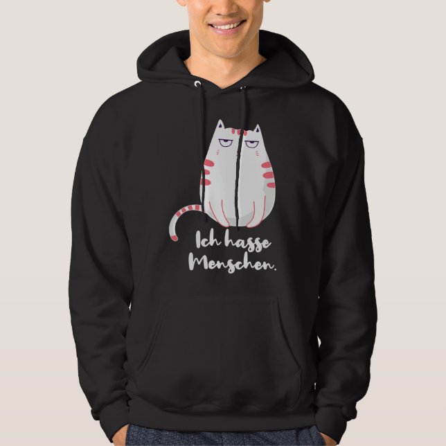 Sarcastic Saying Women s  Idea Ich hasse Menschen Hoodie (Front)