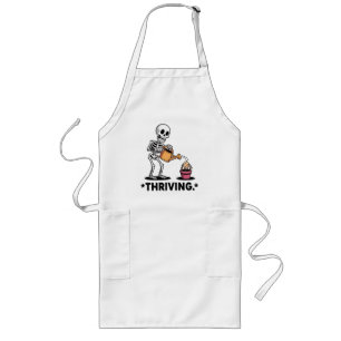 Sarcastic Skeleton Design'Thriving' Long Apron