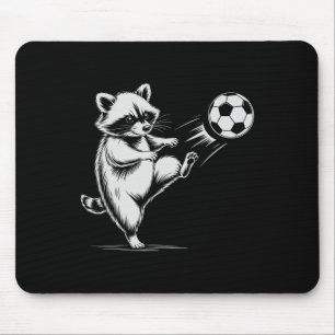 Sarcastic Soccer Raccoon Kicking Ll Coach Dad Kids Mouse Pad