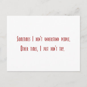 Sarcastic tees for sarcastic people. (Yeah, right) Postcard