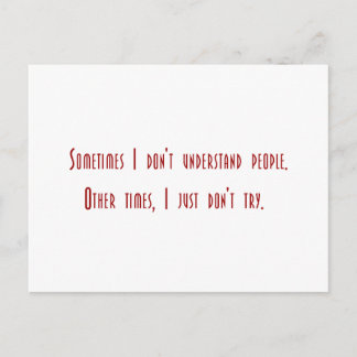 Sarcastic tees for sarcastic people. (Yeah, right) Postcard