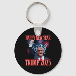Sarcastic Trump Happy New Year 2025 47th President Keychain