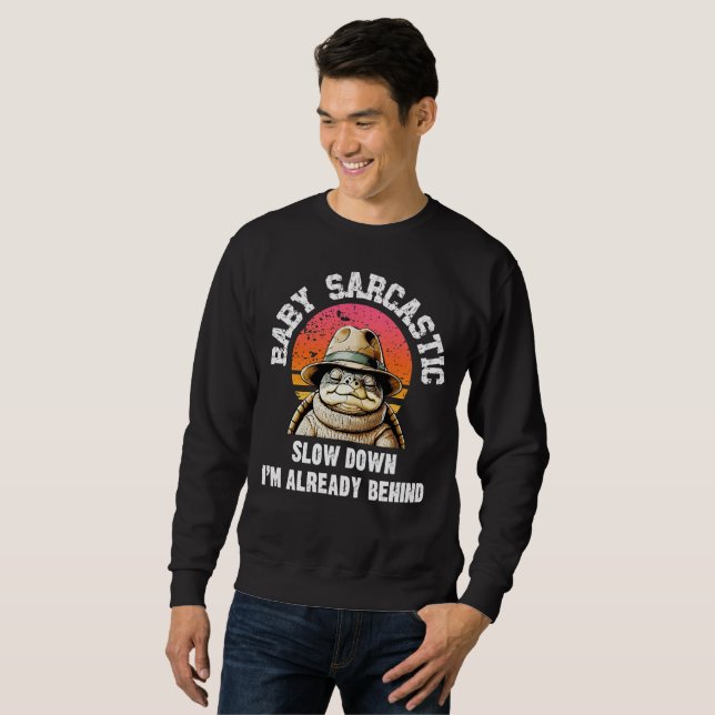 Sarcastic Turtle Retro Sunset Graphic Sweatshirt (Front Full)