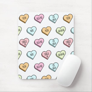 Sarcastic Valentine’s Candy Heart Pattern Mouse Pad