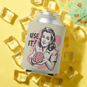 Sarcastic Vintage Use Your Brain Aesthetic 50s Can Cooler