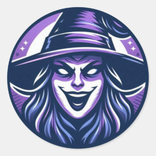 SarcasticWitchFace  Classic Round Sticker