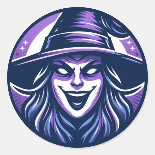 SarcasticWitchFace  Classic Round Sticker (Front)