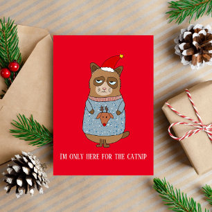 Sarcastique Funny Chat de Noël Carte de vacances