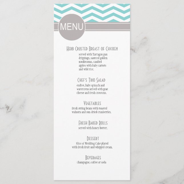 Sarcelle d'hiver chic du menu | de dîner de (Devant)
