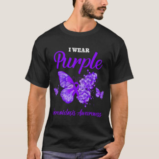 Sarcoidosis Awareness I Wear Purple Butterfly T-Shirt