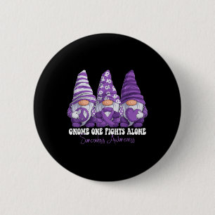 Sarcoidosis Awareness Month Purple Ribbon Gnomies  2 Inch Round Button