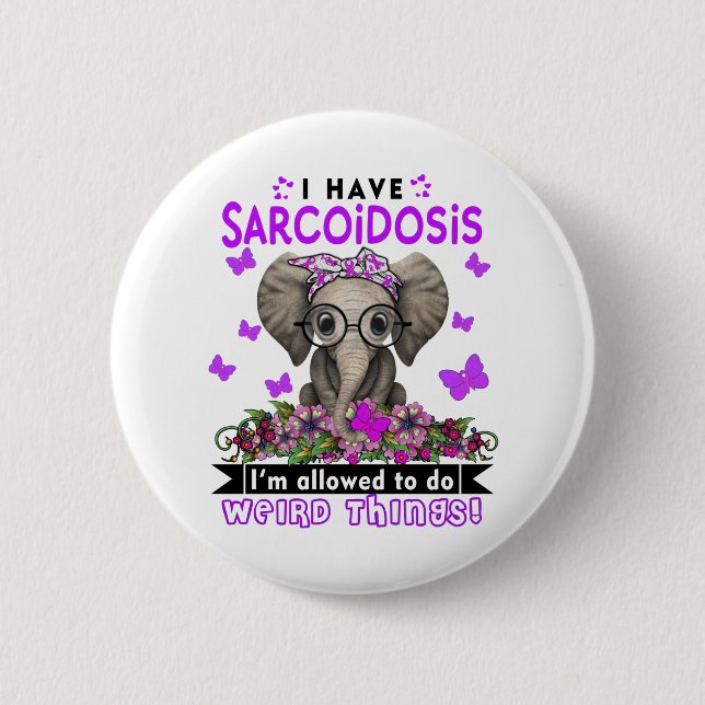Sarcoidosis Awareness Month Ribbon Gifts 2 Inch Round Button (Front)