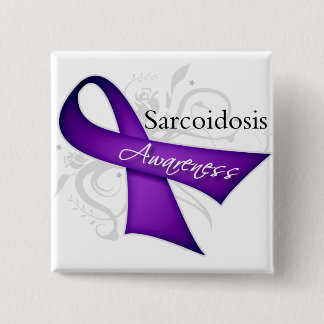 Sarcoidosis Awareness Ribbon 2 Inch Square Button