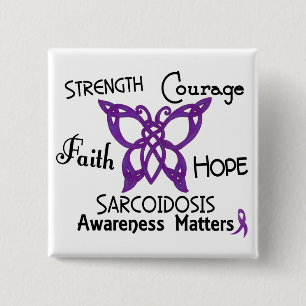 Sarcoidosis Celtic Butterfly 3 2 Inch Square Button