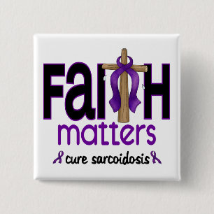 Sarcoidosis Faith Matters Cross 1 2 Inch Square Button