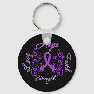 Sarcoidosis Hope Motto Butterfly Keychain