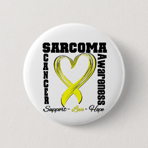 Sarcoma Awareness Brushed Heart Ribbon 2 Inch Round Button
