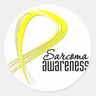 Sarcoma Awareness Grunge Ribbon Classic Round Sticker