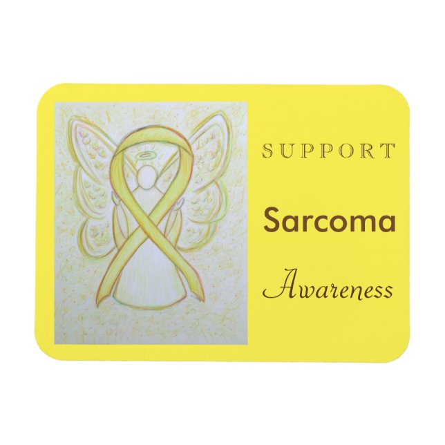 Sarcoma Awareness Ribbon Angel Custom Magnet (Horizontal)