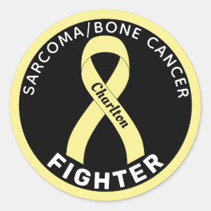 Sarcoma/Bone Cancer Fighter Ribbon Black Classic Round Sticker