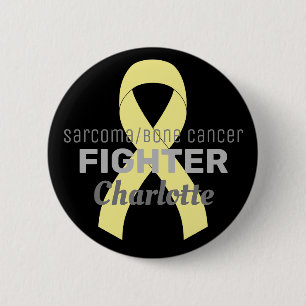 Sarcoma / Bone Cancer Ribbon Black Button